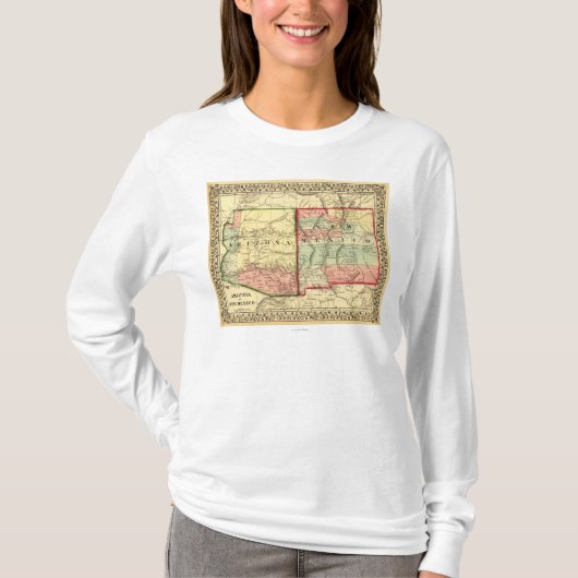 Arizona en New MexicoPanoramic Map T-shirt (Voorkant)