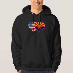 Arizona en USA Flag Twin Heart voor Proud American Hoodie