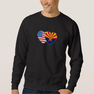 Arizona en USA-vlag Twin Heart voor trotse Amerika Trui