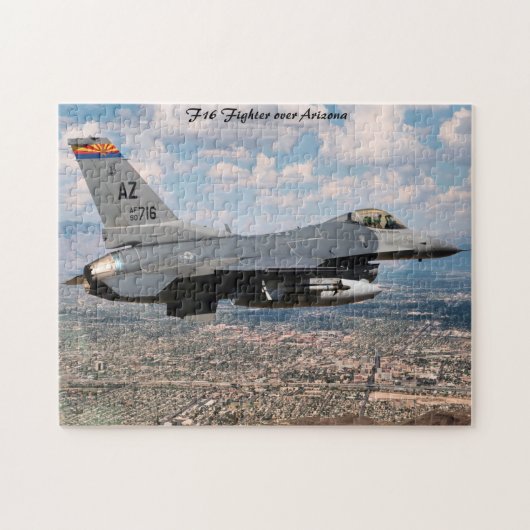 Arizona F16 Gevechtsvliegtuig. Legpuzzel (Horizontaal)