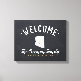 Arizona Familie Monogram Welkomstbord Canvas Afdruk