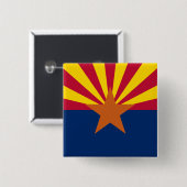 Arizona Flag, Amerikaan de kopperstaat Vierkante Button 5,1 Cm (Voorkant /achterkant)