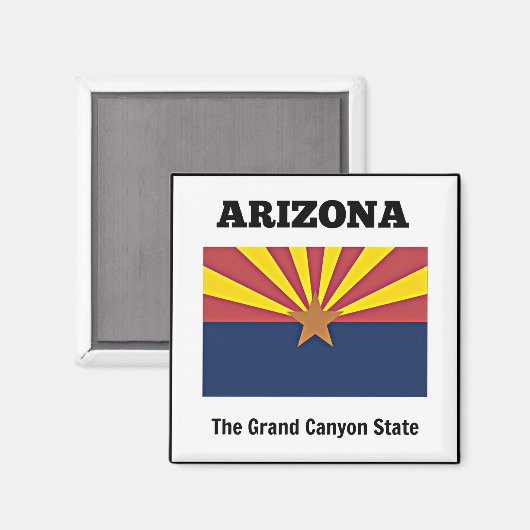 Arizona, flag and motto, magneet (Voorkant / Achterkant)