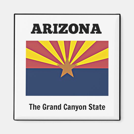 Arizona, flag and motto, magneet (Voorkant)