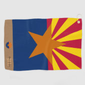 Arizona flag & Arizona monogrammen / golfhanddoek (Horizontaal)
