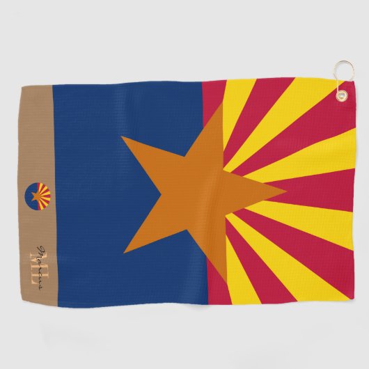 Arizona flag & Arizona monogrammen / golfhanddoek (Horizontaal)