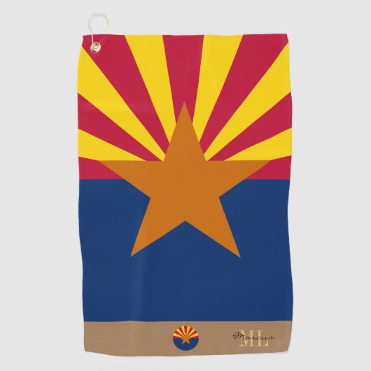 Arizona flag & Arizona monogrammen / golfhanddoek (Voorkant)