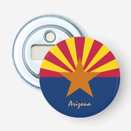 Arizona Flag & Arizona party /sport USA drink Button Flesopener (Voorkant)