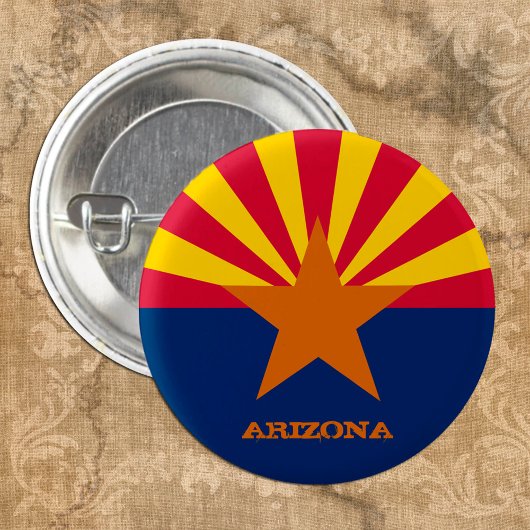 Arizona Flag & Arizona State USA mode/sport fan Ronde Button 3,2 Cm