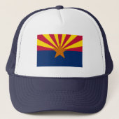 Arizona Flag & Arizona State USA mode/sport fan Trucker Pet (Voorkant)