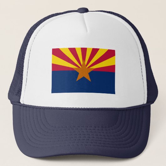 Arizona Flag & Arizona State USA mode/sport fan Trucker Pet (Voorkant)