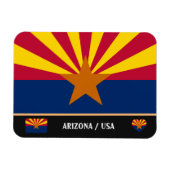 Arizona Flag & Arizona State USA/reis America Magneet (Horizontaal)