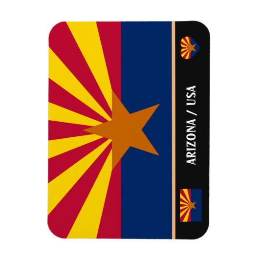 Arizona Flag & Arizona State USA/reis America Magneet (Verticaal)