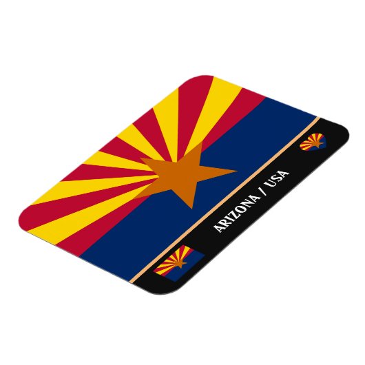 Arizona Flag & Arizona State USA/reis America Magneet (Linkerzijde)