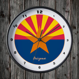 Arizona Flag & Arizona trendy mode /design USA Ronde Klok