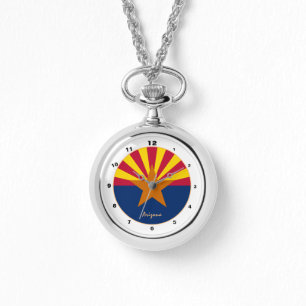 Arizona Flag & Arizona trendy mode VS/design Horloge