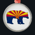 Arizona Flag Bear Metalen Ornament<br><div class="desc">Arizona has it all,  desert,  forests,  mountains,  lakes. There's climbing,  skiing,  hiking,  paddling,  and endless terrain to pursue all of your outdoor activities!  This cool design is the Arizona State Flag inside of a bear.</div>