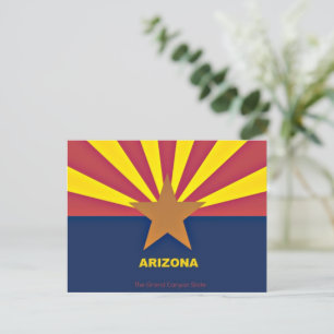 Arizona Flag, geëtiketteerd Briefkaart