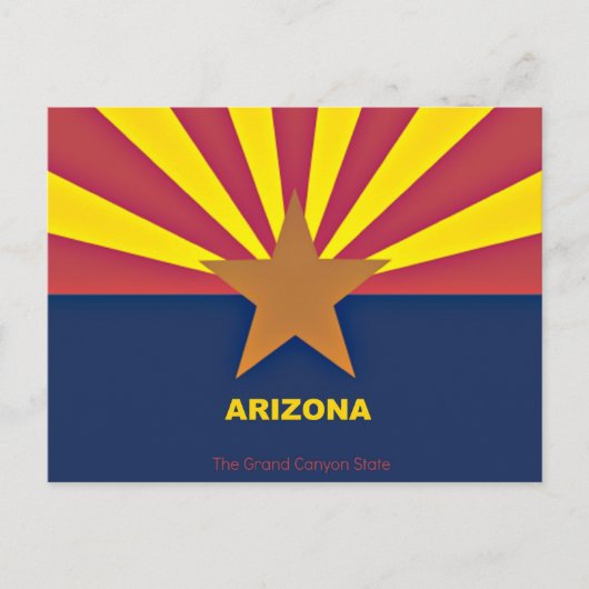 Arizona Flag, geëtiketteerd Briefkaart (Voorkant)