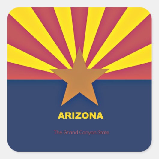 Arizona Flag, geëtiketteerd Vierkante Sticker (Voorkant)