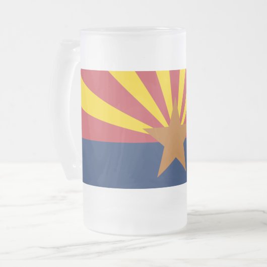 Arizona Flag Glass Beer Mok (Voorkant links)
