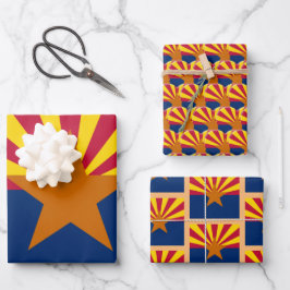 Arizona Flag, Heart & Arizona Mode/Gift Set Inpakpapier Vel
