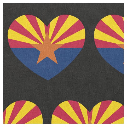 Arizona Flag Heart Patriotic State Banner Stof (Close Up)