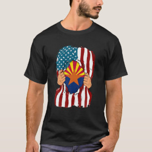 Arizona Flag Inside Me Home State Pride American G T-shirt