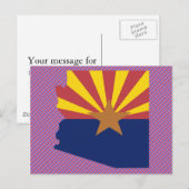 Arizona Flag Map Briefkaart (Voorkant / Achterkant)