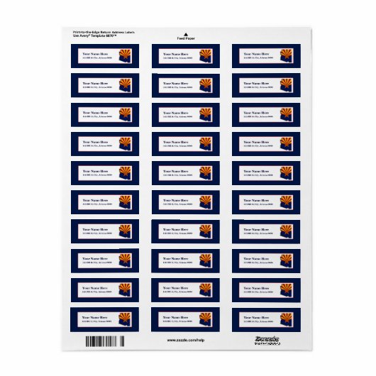 Arizona Flag Map Design Return Label (Full Sheet)