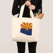 Arizona Flag Map Grote Tote Bag (Voorkant (product))