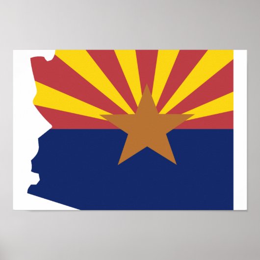 Arizona Flag Map Poster (Voorkant)