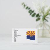 Arizona Flag Map Visitekaartje (Staand voorkant)