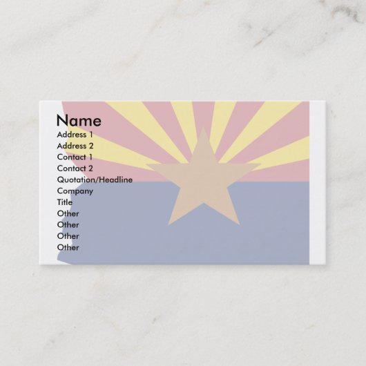 Arizona Flag Map Visitekaartje (Voorkant)