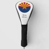 Arizona Flag & Monogrammed Golfclubs Hoesjes Veren Golfheadcover (Voorkant)