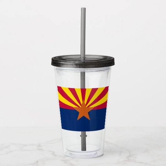 Arizona Flag: Ondergaande Zon van de Zon, de Koper Acryl Drinkbeker (Voorkant)