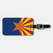 Arizona Flag: Ondergaande Zon van de Zon, de Koper Bagagelabel (Voorkant horizontaal)