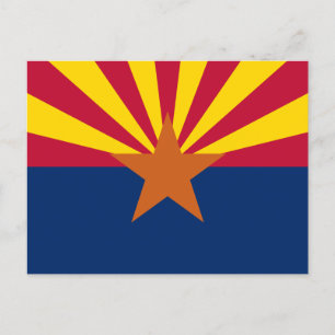 Arizona Flag: Ondergaande Zon van de Zon, de Koper Briefkaart