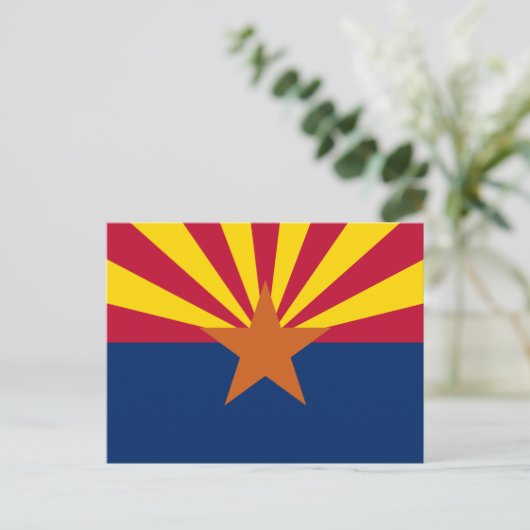 Arizona Flag: Ondergaande Zon van de Zon, de Koper Briefkaart (Staand voorkant)