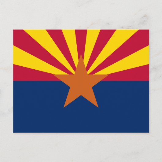 Arizona Flag: Ondergaande Zon van de Zon, de Koper Briefkaart (Voorkant)