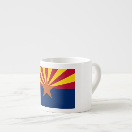 Arizona Flag: Ondergaande Zon van de Zon, de Koper Espresso Kop (Voorkant rechts)