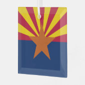 Arizona Flag: Ondergaande Zon van de Zon, de Koper Glas Ornament (Voorkant links)