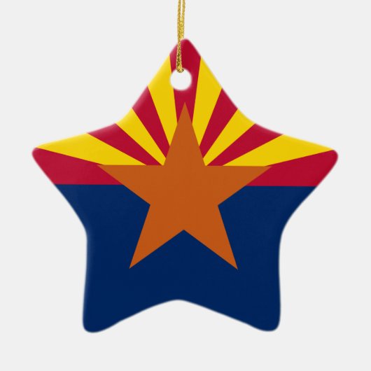 Arizona Flag: Ondergaande Zon van de Zon, de Koper Keramisch Ornament (Voorkant)