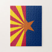 Arizona Flag: Ondergaande Zon van de Zon, de Koper Legpuzzel (Verticaal)