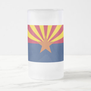 Arizona Flag: Ondergaande Zon van de Zon, de Koper Matglas Bierpul