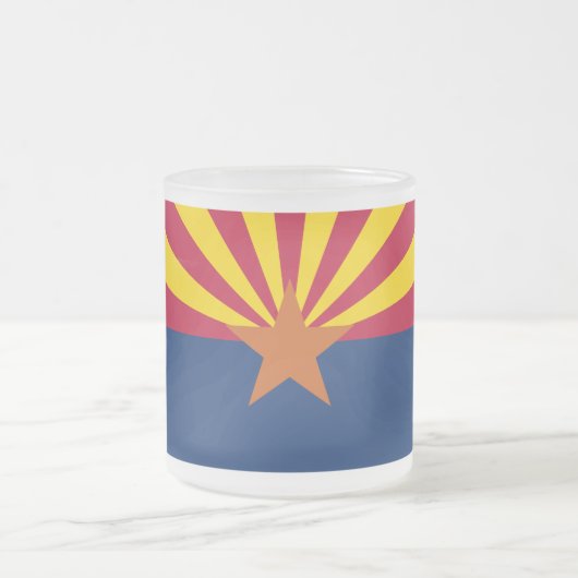 Arizona Flag: Ondergaande Zon van de Zon, de Koper Matglas Koffiemok (Center)