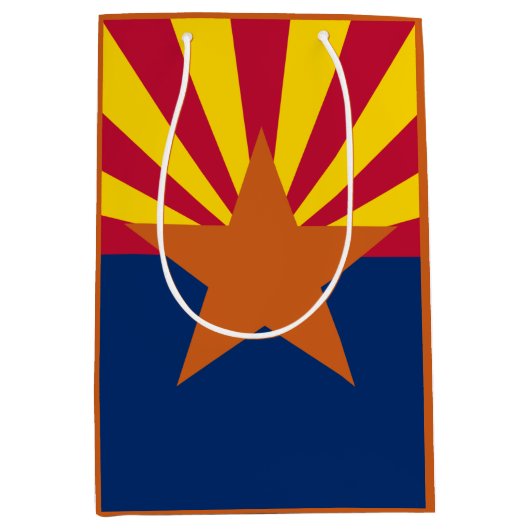 Arizona Flag: Ondergaande Zon van de Zon, de Koper Medium Cadeauzakje (Voorkant)