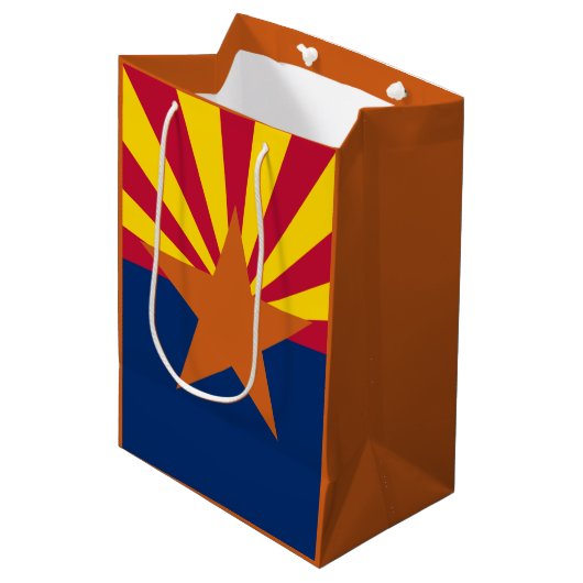 Arizona Flag: Ondergaande Zon van de Zon, de Koper Medium Cadeauzakje (Voorkant Gekanteld)