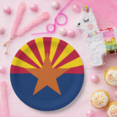 Arizona Flag: Ondergaande Zon van de Zon, de Koper Papieren Bordje (Feest)