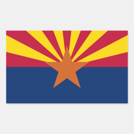 Arizona Flag: Ondergaande Zon van de Zon, de Koper Rechthoekige Sticker (Voorkant)